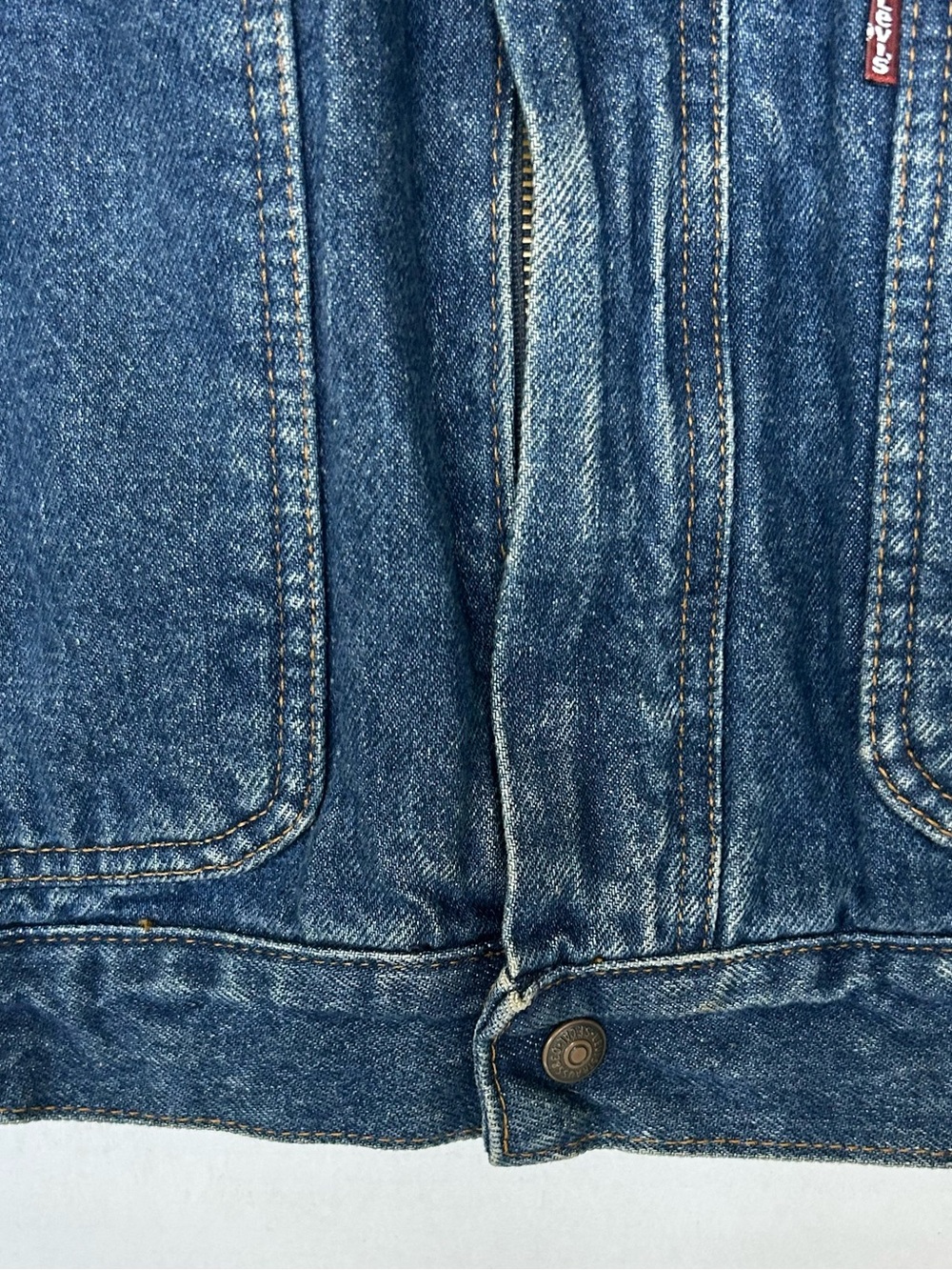Vintage Levi's Men's Dark Blue Denim Blue Plaid Jacket - Picture 9 of 15